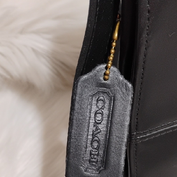 SALE! Coach Vintage 9092 Tribeca Black Leather Flap Shoulder Bag & Hangtag - Picture 3 of 17